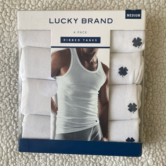 *NIB* Lucky Brand Men’s 4-Pack Ribbed Tanks - Picture 1 of 7